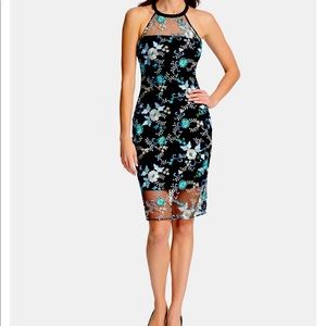 Guess Embroidered Halter-Neck Dress